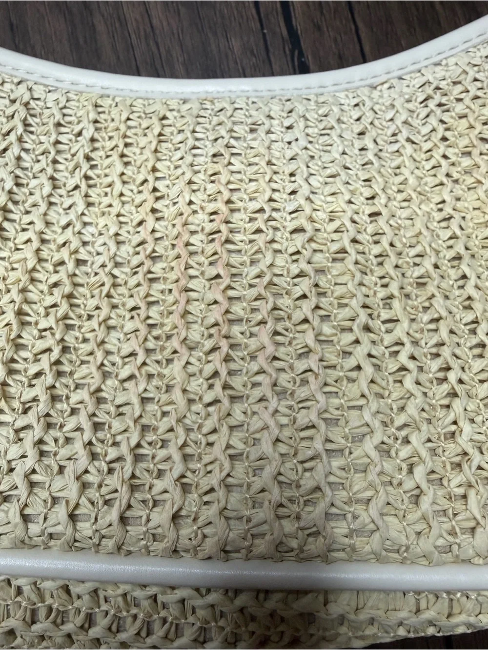 Woven Cream Shoulder Bag with Adjustable Strap